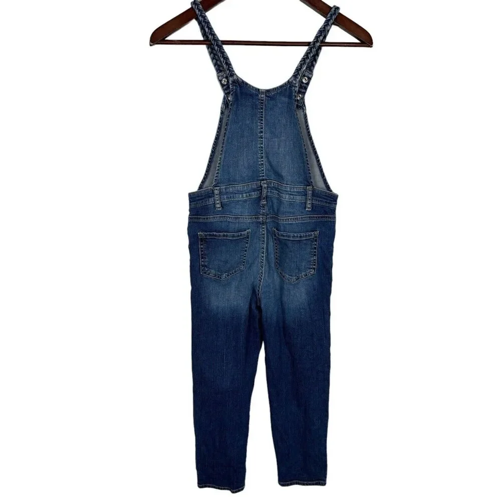 Osh Kosh B'gosh Blue Denim Overalls Braided Straps Size 7